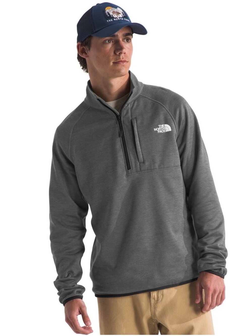 The North Face Canyonlands Dark Gray Quarter-Zip Pullover Fleece size L. EUC.